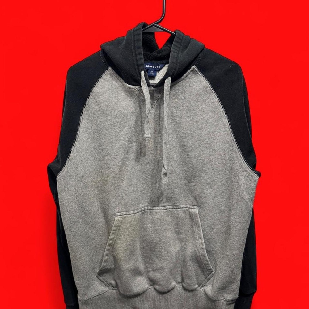 Sport-Tek Colorblock Hoodie Medium Gray Black Shelley Graphic Pullover